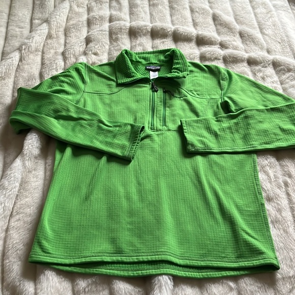 Patagonia Men's R1 Fleece Pullover Lime Bright Green 1/2 Zip Waffle - Picture 2 of 8